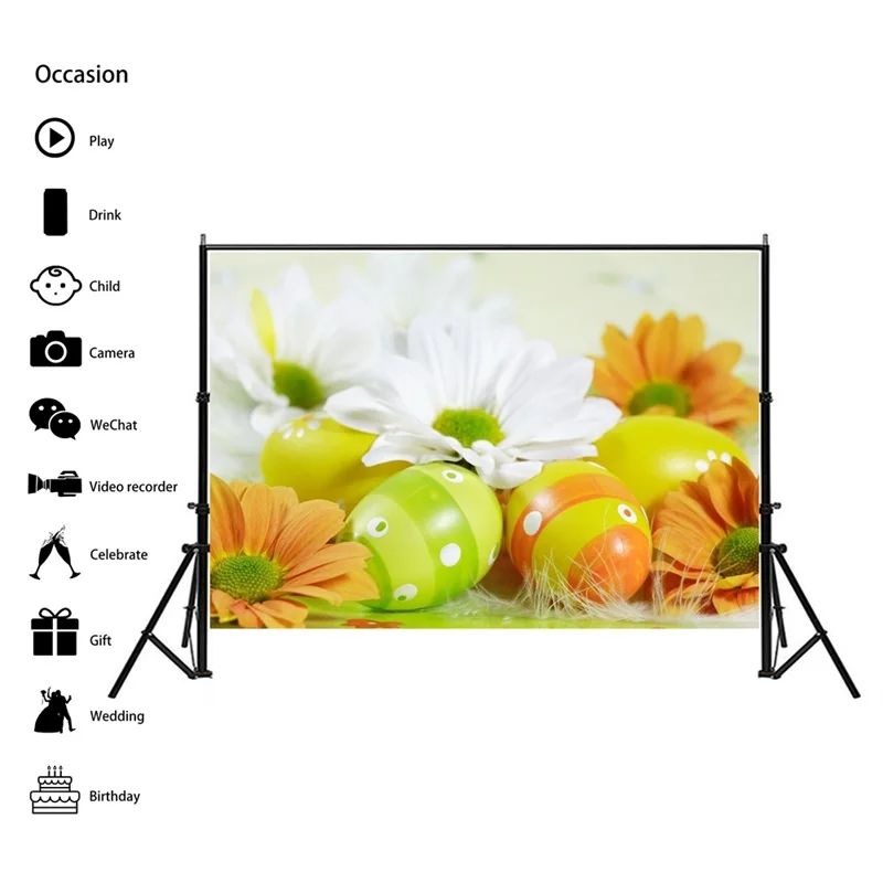 

HD Printed Easter Eggs Photography Backdrop Photo Studio Props For Festival Party Background Wall Camera Shot