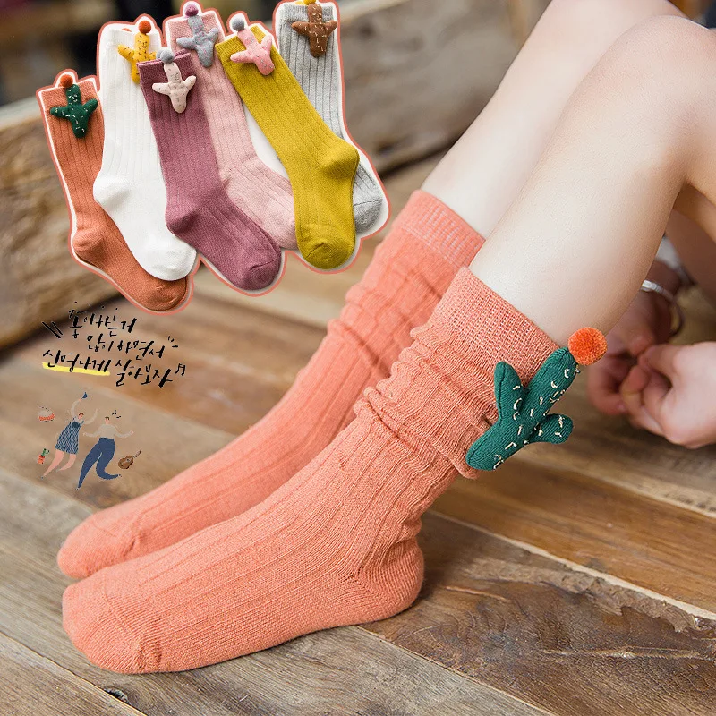 

CHILDREN'S Socks Spring New Style CHILDREN'S Socks Cool Cactus Decoration Tube Bunching Socks