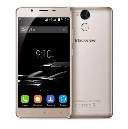 Blackview P2 lite 4G мобильный телефон 5," FHD MTK6753 Восьмиядерный Android 7,0 3 ГБ ОЗУ 32 Гб ПЗУ 13 МП 6000 мАч отпечаток пальца ID смартфон - Цвет: Золотой