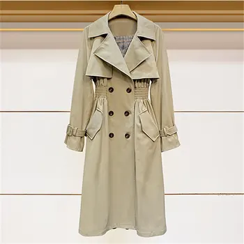 

Fashion Slim Trench coat Women Classic Double breasted High quality Long Trench coat Female Spring Autumn England style Outerwea