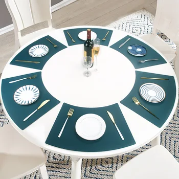

Western Food Insulated Mat Waterproof Oil Resistant European Style Light Luxury Fan-shaped Table Mat Nordic American round Table