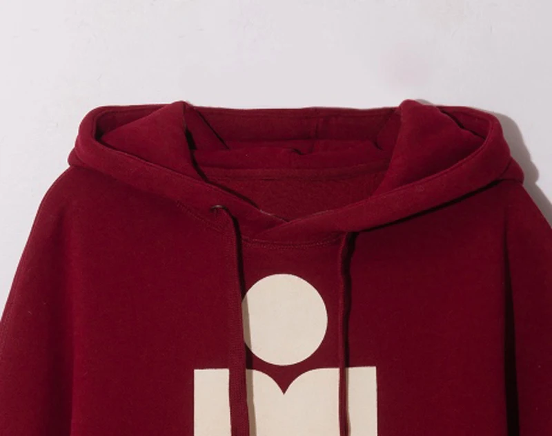 Red-white logo Женские толстовки осень зима новые буквы печати хлопок с капюшоном плюс бархат толстый теплый Повседневный свитер пуловер Топы - Цвет: Red-white logo
