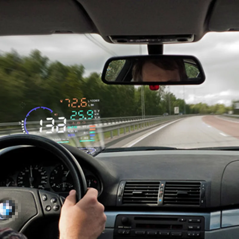 KAJARN HUD A8 5,5 дюймов Автомобильный дисплей на голову выше скорости Бесконтактный измеритель скорости OBD2 II Скорость топлива Предупреждение сигнал тревоги данные диагностический инструмент