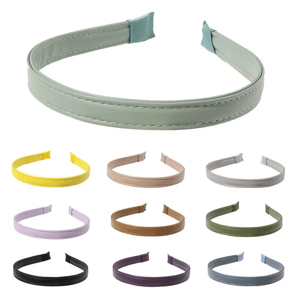 

Candy Leather Hairband Sweet Hair Ornament Leather Girl Fashion Accessories Solid Headband Hair Sweet Hair Hoop Color headb L4X5