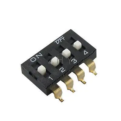 2,54 мм шаг 4 позиции SMT SMD Тип DIP-переключатель 10 шт