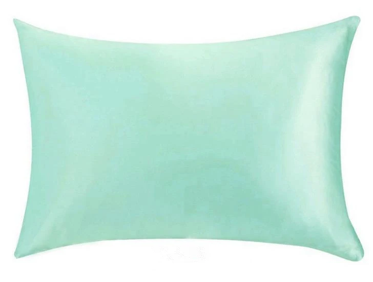 7 light green 19momme шелковая атласная наволочка 20x30 дюймов 51X76 см Королевский размер с потайной молнией стиль шелк тутового шелкопряда материал - Цвет: 7 light green