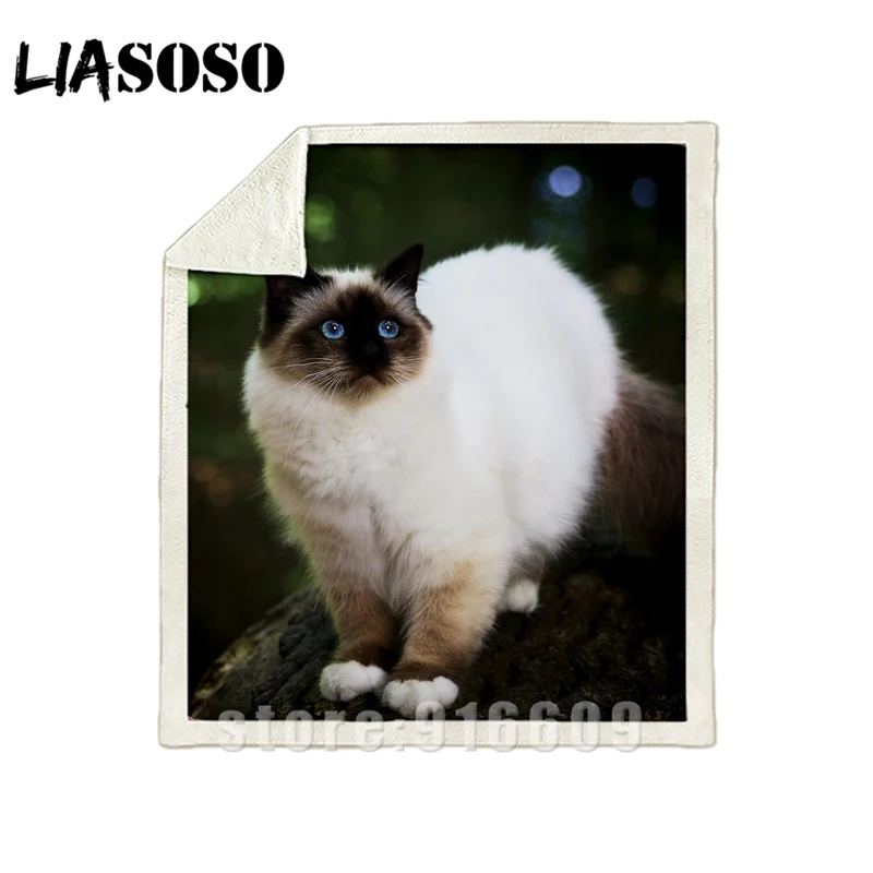 Диван-кровать с рисунком, для офиса, Harajuku, зимнее животное, кошка, модное одеяло, милый котенок, покрывало, детское, для путешествий, одеяло, для прогулок - Цвет: 26