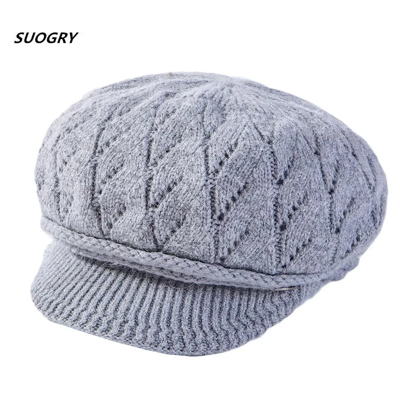 SUOGRY женские зимние шапки с помпонами Skullies теплая шапка кролик шапочки вязаная шапка модная повседневная элегантная 2009 Gorras