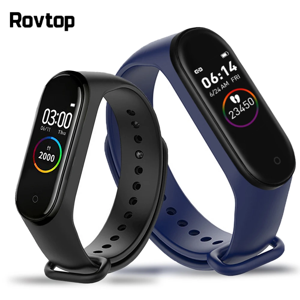 Rovtop M4 Смарт часы браслет IP65 водонепроницаемые кровяное давление монитор