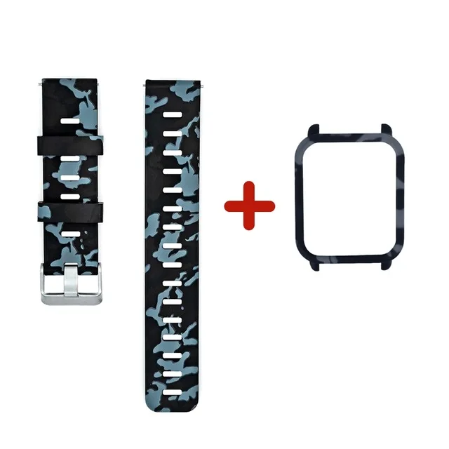 Для Amazfit ремешок Ремешок Bip Камуфляжный ремешок для Xiaomi Amazfit Bip Youth TPU чехол+ силиконовый браслет сменный Браслет - Цвет: Package 1
