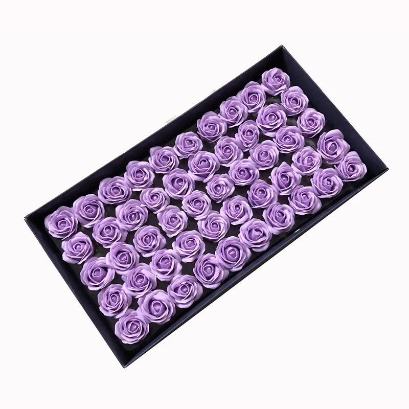 dark purple Диаметр 3,5 см, 50 шт., недорогие мини мыло с розами, Романтическая свадьба, день Святого Валентина, подарок на свадьбу, банкет, украшение для дома, ручная работа, цветок, искусство - Цвет: dark purple
