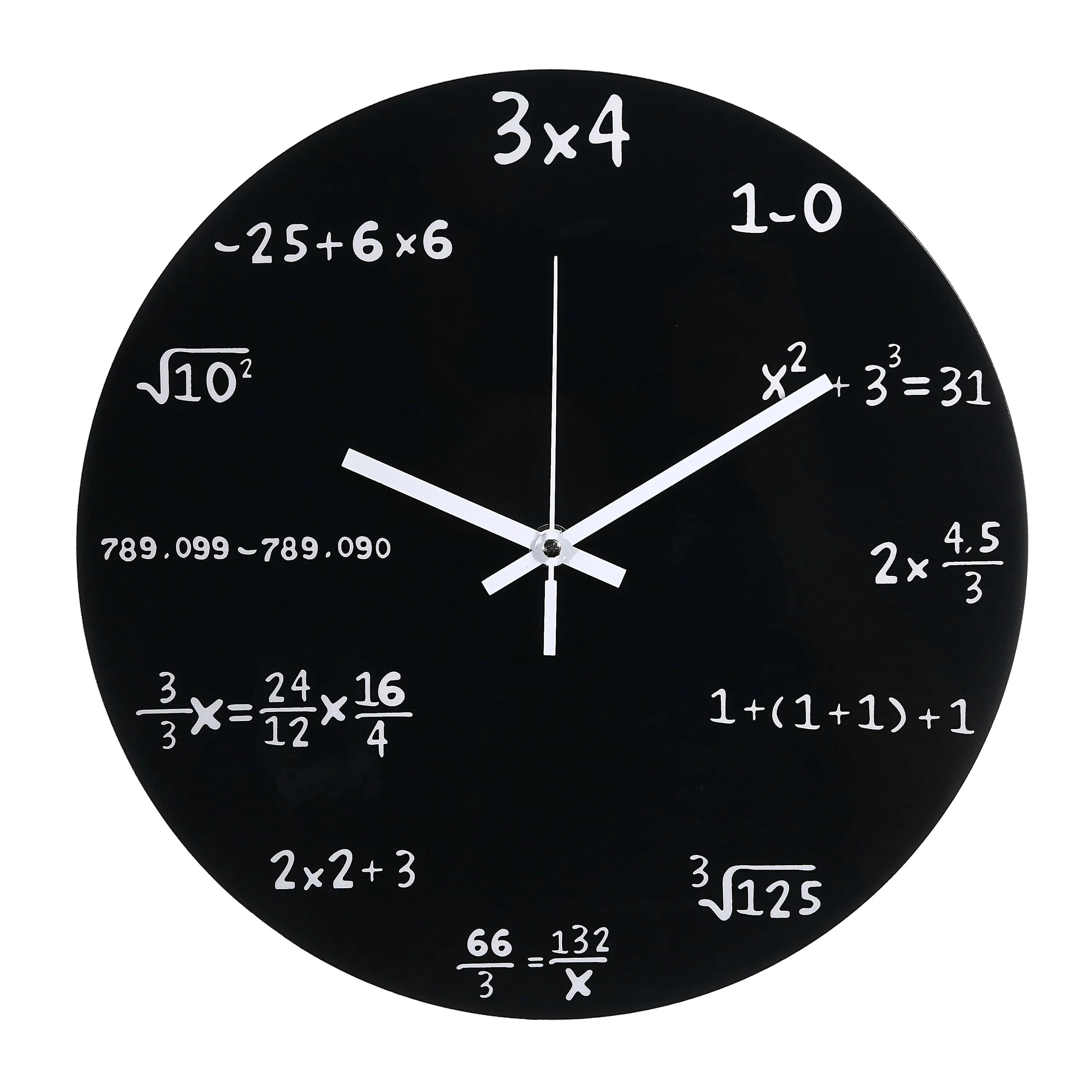 New Creative Mathematic Wall Clock 30cm Large Math Formulas Clock Hanging Watch Black for Home Bedroom Decorative Ornament