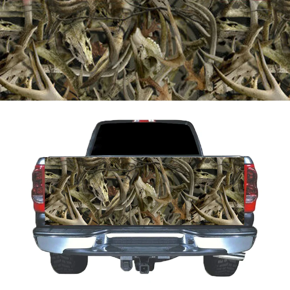 Camo HORNS n SKULLS дорогая задняя дверь графическая наклейка пикап автомобиль задняя дверь