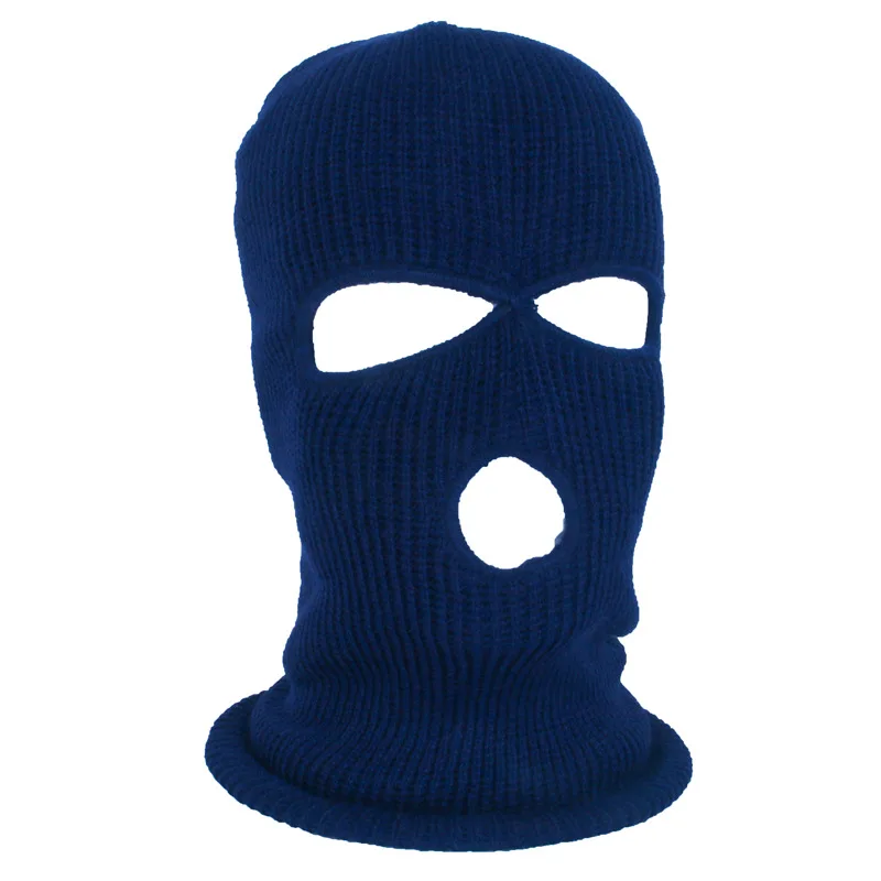 Зимняя Теплая Лыжная маска, 3 отверстия, маски для продажи, черная Лыжная маска, вязаная Балаклава, шапка