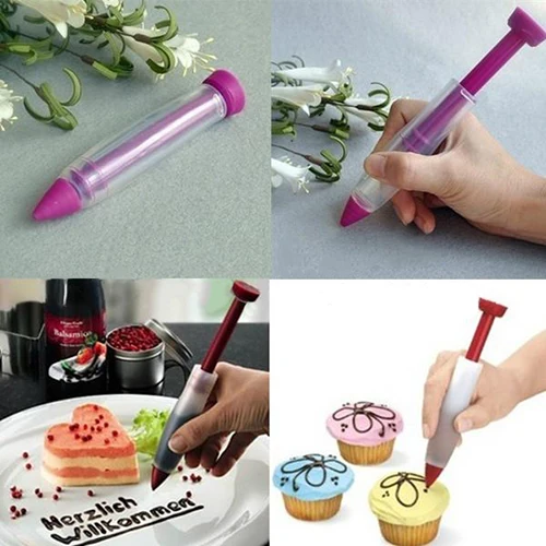 Silicone Plate Pen Cake Cookie Pastry Cream Chocolate Icing Decorating Syringes New Unique