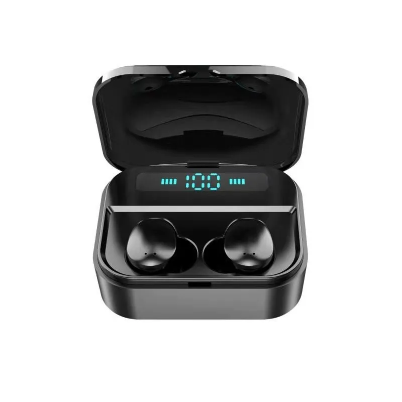 Free shipping wireless LED digital display charging box Bluetooth earphone Portable charging box Waterproof and noise reduction