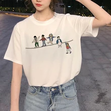 Новые странные вещи 3 Harajuku футболка женская с перевернутым пухом Ullzang Футболка с принтом 90s футболка с изображением модные 11 Топ Футболки женские