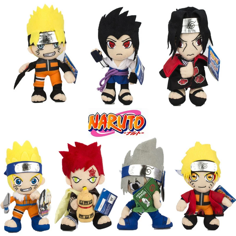 NEW Anime NARUTO Q Version Uzumaki Naruto Kakashi Uchiha Itachi Kurama Plush Doll Kids New Funny Joy Toy 17Cm kawaii room decor | Игрушки и