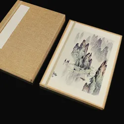 Cartes en papier brut Xuan avec boîte cadeau, 12 pièces, papier épais pour peinture aquarelle et calligraphie 