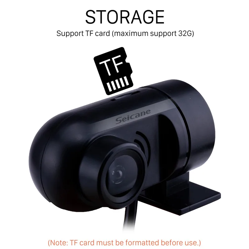 Seicane Автомобильная машина, usb-накопитель, usb-видеорегистратор с высоким сенсором, чип с высокой четкостью экрана, поддержка воспроизведения изображения, TF карта