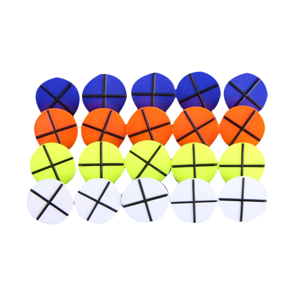 Lot 20PCS PLASTIC ROUND MIXED COLOR GOLF BALL MARKERS GOLFER TRAINING AIDS New