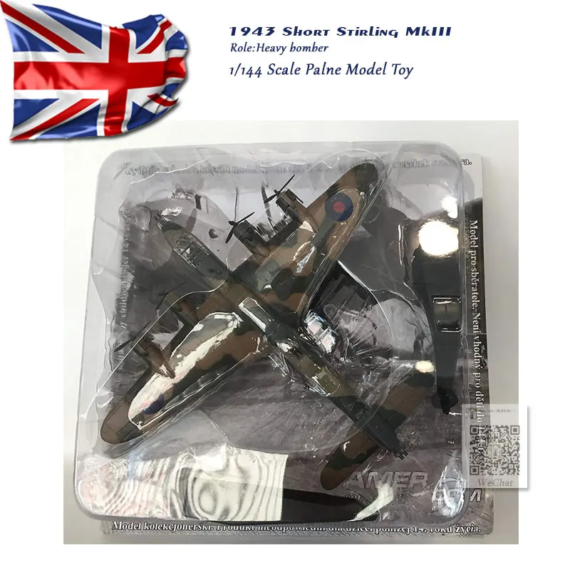 AMER 1/144 масштаб военная модель игрушки RAF 1943 короткие Stirling MkIII Bobmer литой металлический самолет модель игрушка для коллекции, подарок