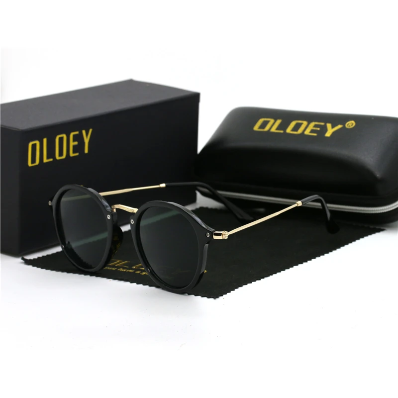 

OLOEY 2019 New Sunglasses rays Women Driving Mirrors vintage For Women Reflective flat lens Sun Glasses Female oculos UV400