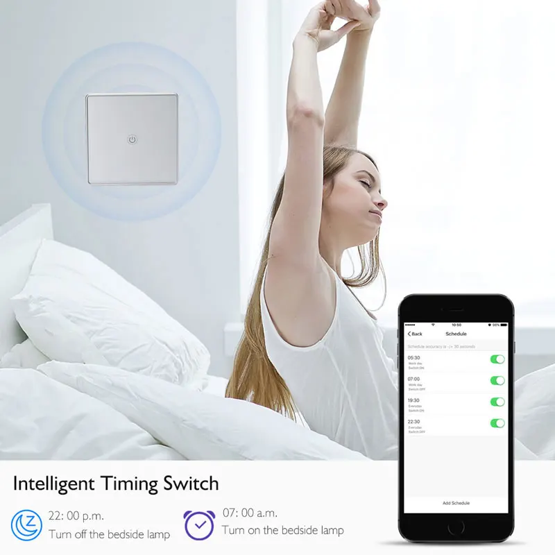 Wifi умный настенный сенсорный светильник переключатель ЕС 1 стеклянная панель