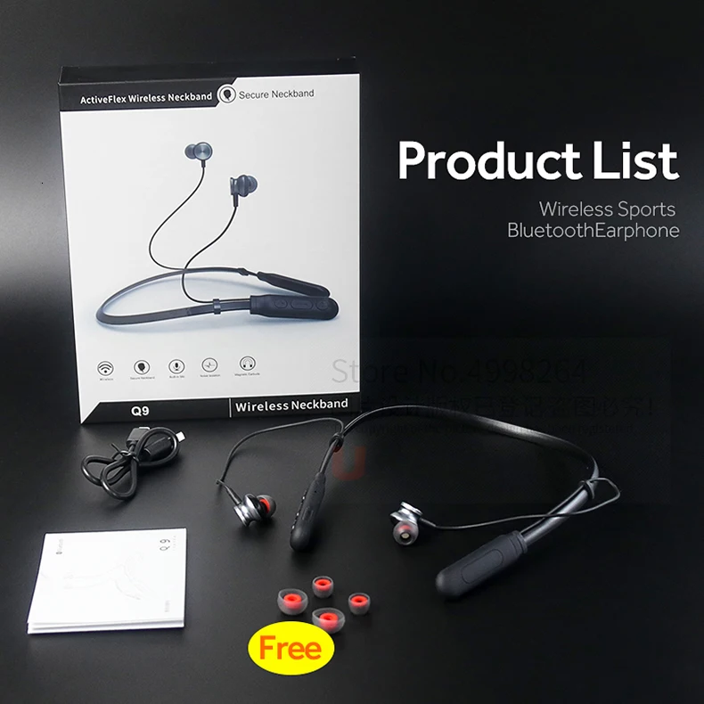 Ubeamer Q9 наушники Bluetooth V5.0 водонепроницаемые Висячие Наушники Беспроводная гарнитура HIFI микрофон для HD вызова/спорта/музыки