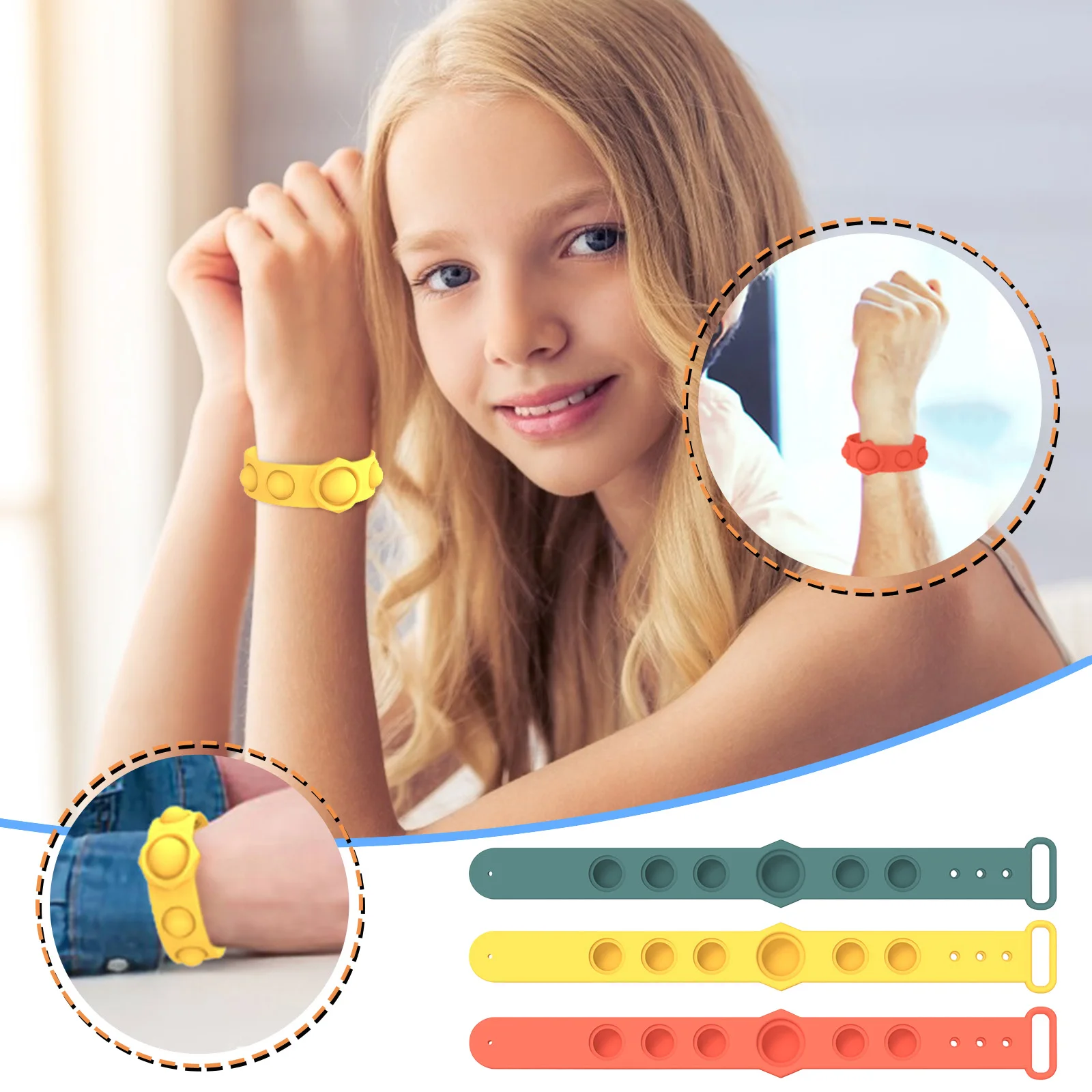 Simple Dimple Sensory Fidget Bracelet Toy Decompression Bracelet Stress Relief 