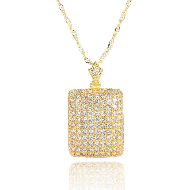 

Original Exclusive Design Full Pave CZ Necklace Men Gold Color Fashion Necklaces for Women 2019 Statement Custom Necklaces Penda