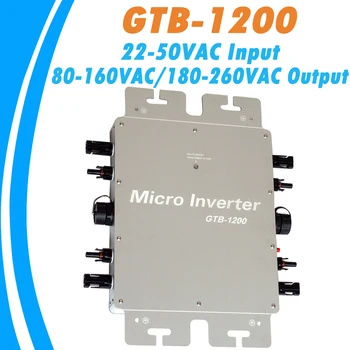 

MPPT Inverter 1200W 22V-50VDC Input 80-160VAC Output Suit to 120V/230V Smart Grid Tie Micro Converter for PV Monitoring System