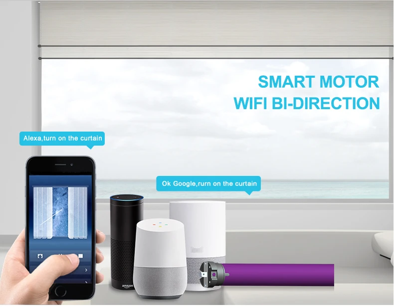 Tuya smart life wifi трубчатый мотор 220 В моторизованные рулонные жалюзи двухрядный приемник умный дом работа с alexa, googlehome