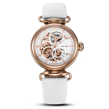 

Genuine seagull watch 513.634L mechanical women's watch hollow flywheel leather strap