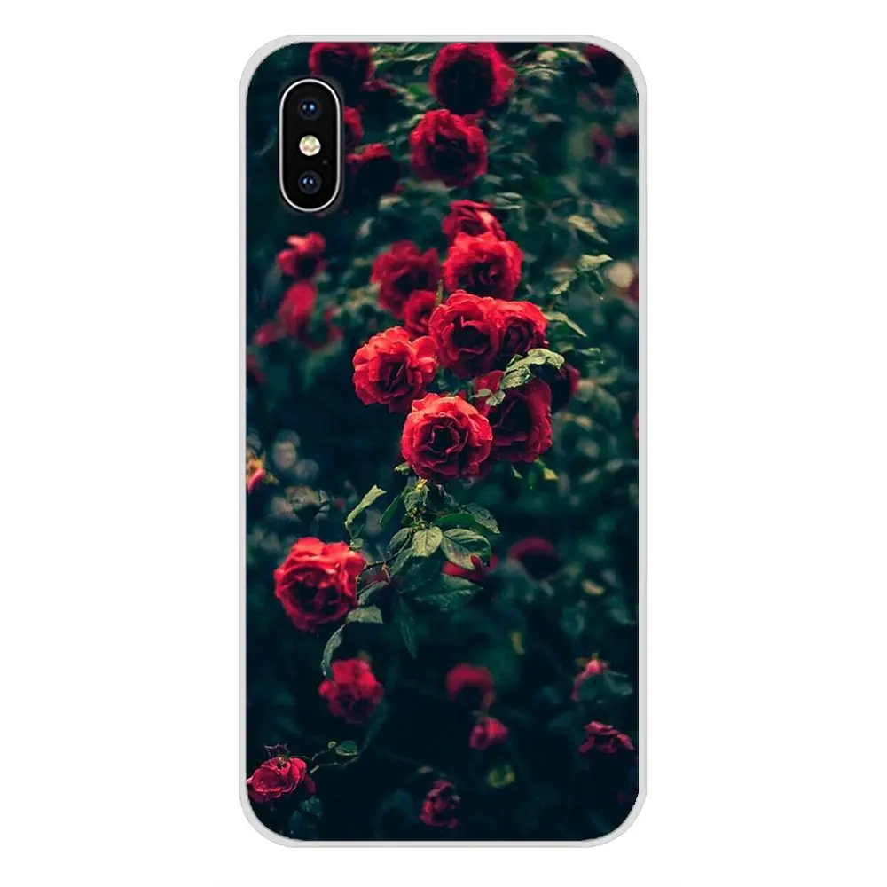 Для samsung A10 A30 A40 A50 A60 A70 Galaxy S2 Note 2 3 большое ядро Prime прозрачный чехол из материала tpu красивый садовый красные розы цветы - Цвет: images 9