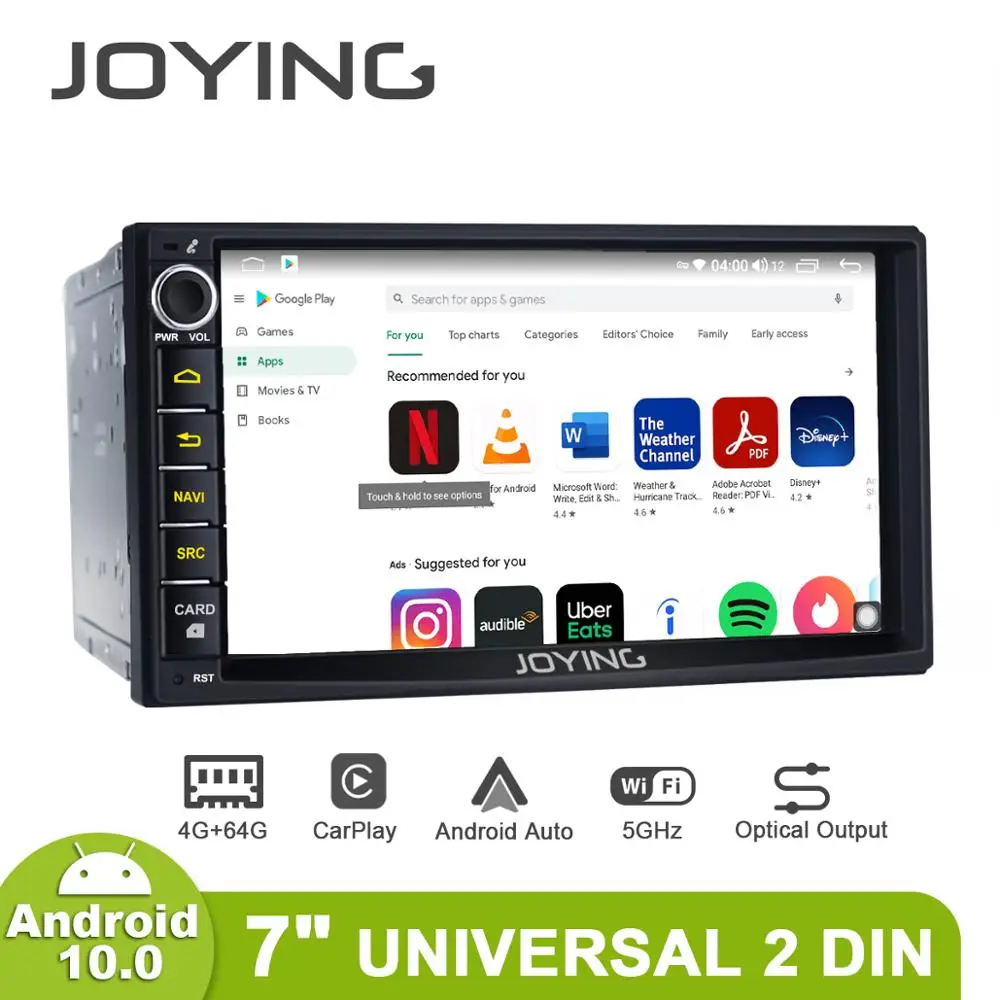 

JOYING latest 7 inch universal head unit Car radio 4G+64GB support Rear view camera/4G/Carplay/Android auto 2 din video player