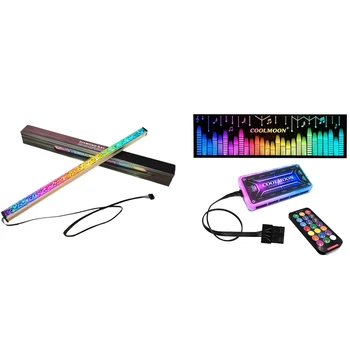 

COOLMOON Computer 5V/4PIN Aluminum RGB Color Light Strip Light with COOLMOON Chassis Light Board RGB Light Board