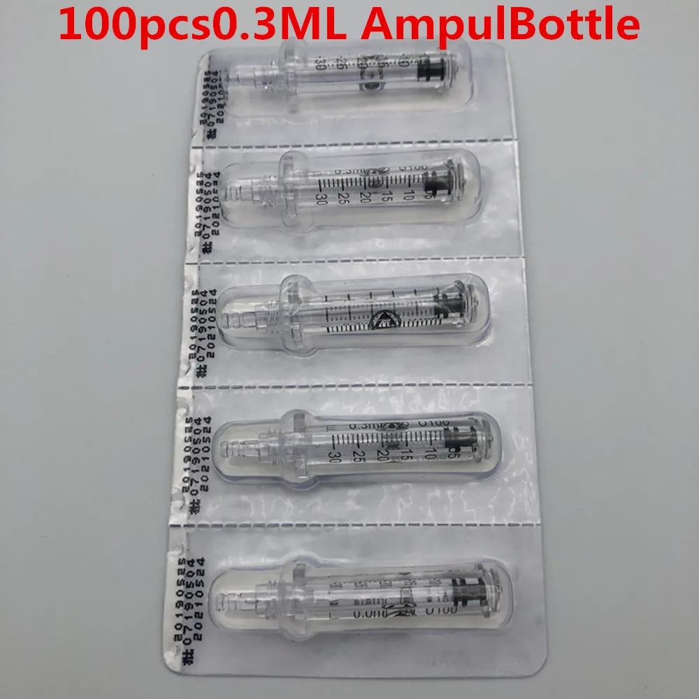 100PCS Ampoule Head Качественная Стерильная ампульная головка для гиалуроновой ручки, пистолет с гиалуроновой кислотой, распылитель, расходные материалы для красоты, наполнитель для губ против морщин - Габаритные размеры: 100PCS Ampoule Head