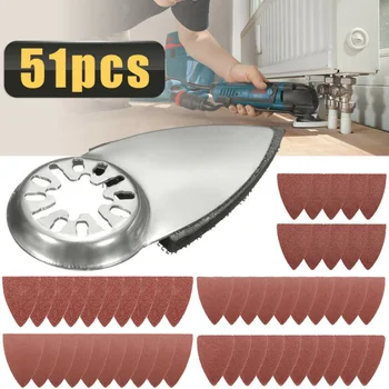 

51pcs Finger Sanding Sheets Paper Pads Sand Disc Kit For Oscillating Multitool