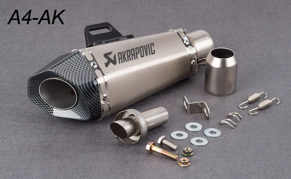 Akrapovic 51 мм выхлопная труба мотоцикла маффлермалая Шестигранная выхлопная с дБ убийца для Z900 MT09 KTM390 CBR1000 R6 FZ8 R25 - Цвет: A4-AK