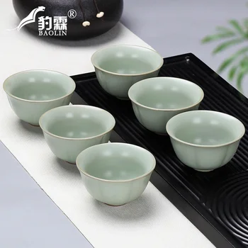 

kiln kiln kungfu tea ceramic cups, teapots home a single master sample tea cup purple sand cup blue and white porcelain