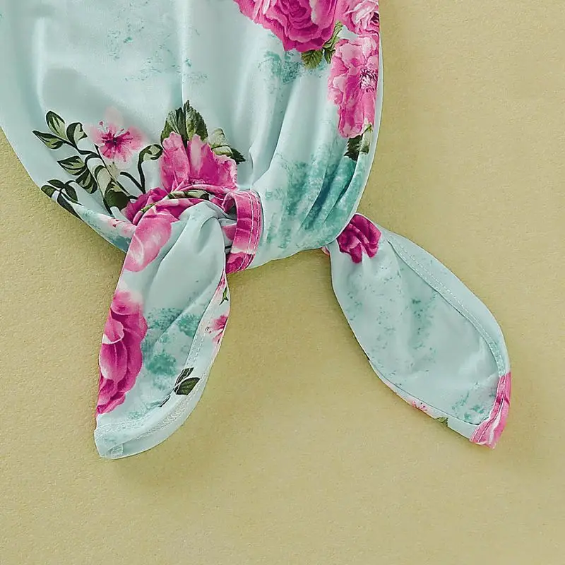

2 Pcs/set Baby Girls Nightgown Newborn Swaddle Bow-knot Headband Set Infants Photography Props Bathing Gifts X5XE
