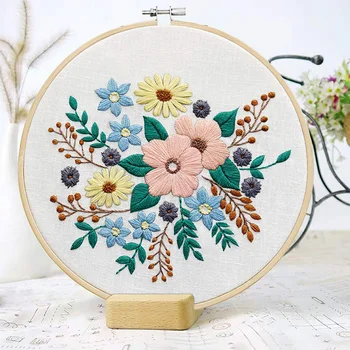 

Full Range of Embroidery Starter Kit with Pattern Stamped Embroidery Kit Including Embroidery Cloth with Pattern Bamboo