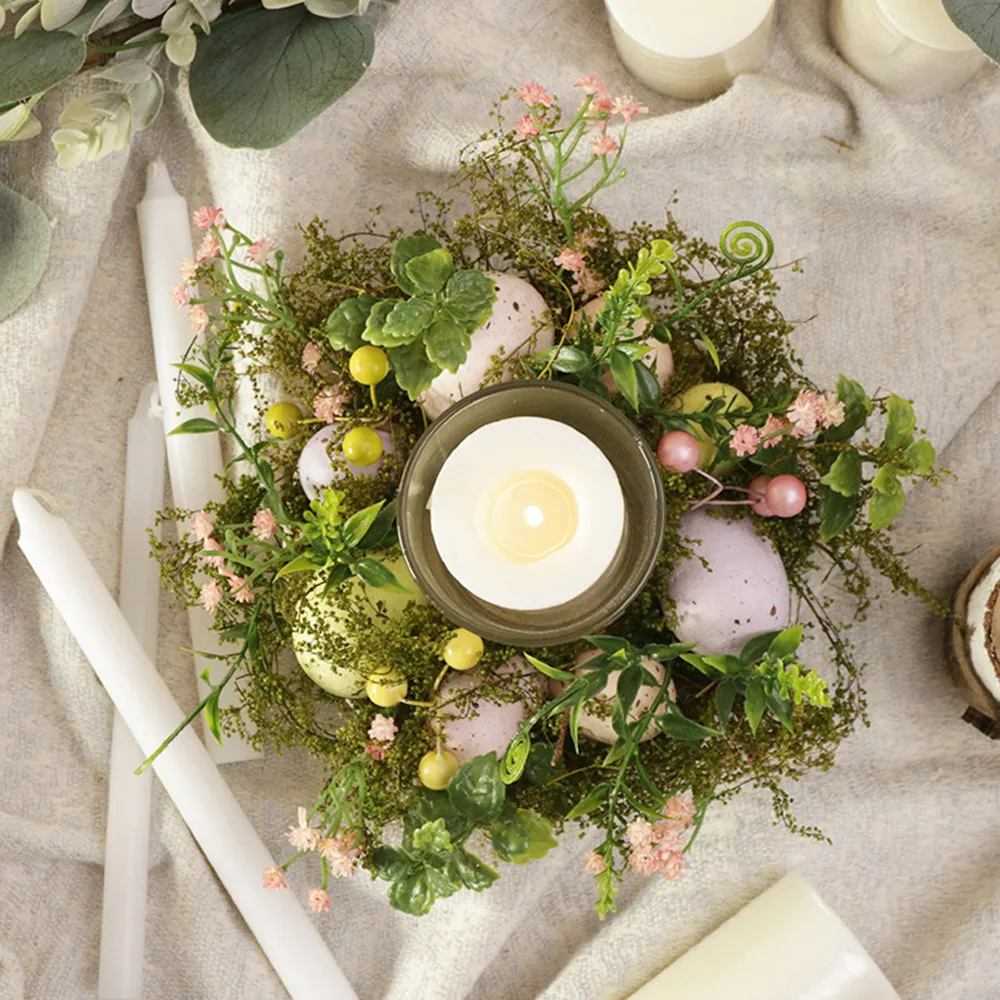 Ostern Dekoration Luxus Glas Kerzenhalter Natürliche Pflanzen Ostern Eier  Leuchter Glücklich Ostern Dekor für Haus Tisch Ornamente - AliExpress