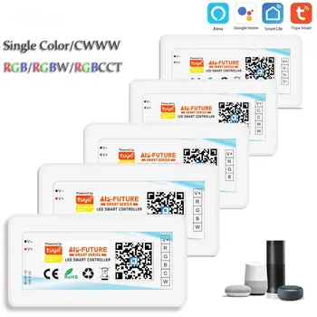

DC 5-24V Wifi Smart Controller Alexa Google Home Voice Single color/CCT/RGB/RGBWW/RGBCCT LED Strip Lights Change/Dimmer/Timer