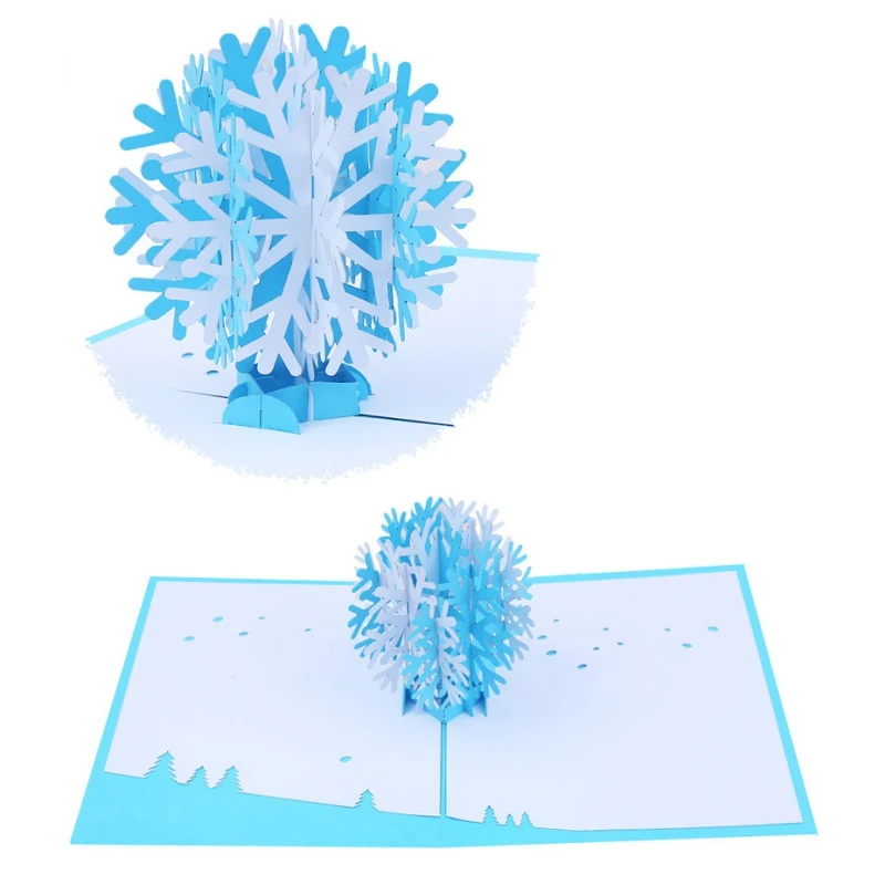  Snowflake design 3D pop-up Christmas card holiday cards holiday invitation envelope - 4000029275661