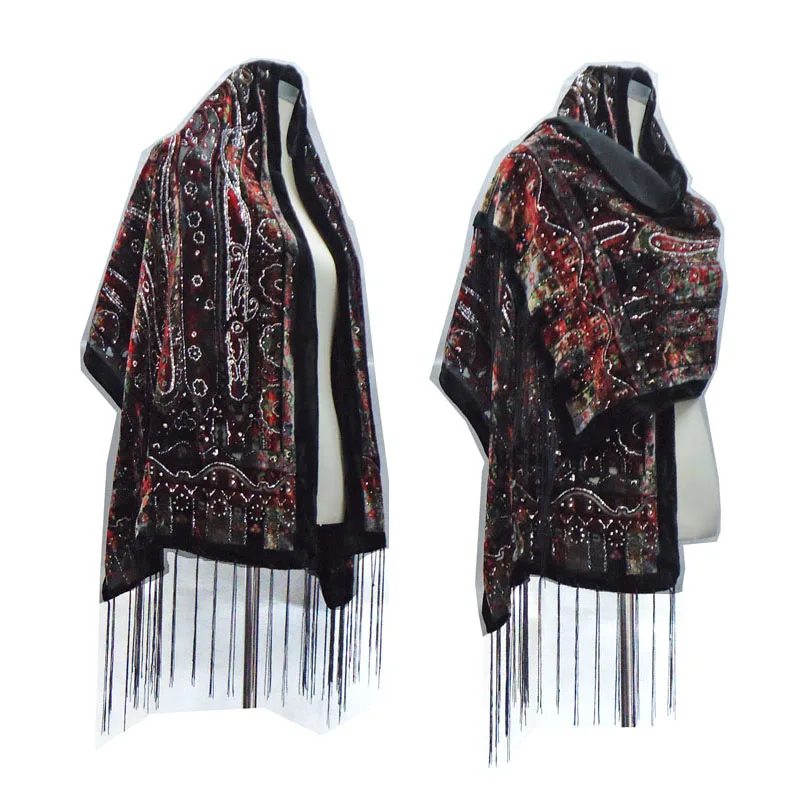 Зимний бархатный выгорающий шарф 2020 высокое качество блестящий хиджаб шали для