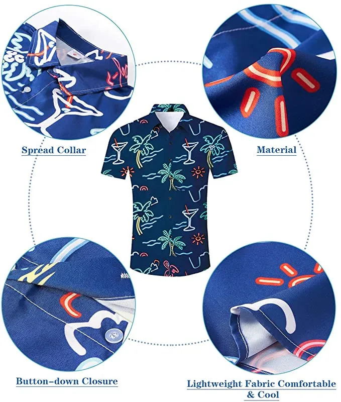 Summer Shirt Men's Clothing Short Sleeve Polynesian Tribal Tattoo Prints  Hawaii Flower Casual Loose Designed Breathable Shirt mens short sleeve dress shirts