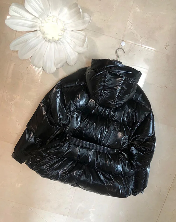 New Winter Women's Jacket hooded parka Bright Colors Insulated Puffy Coat collar hooded Parka Loose waist Belt outwear M192