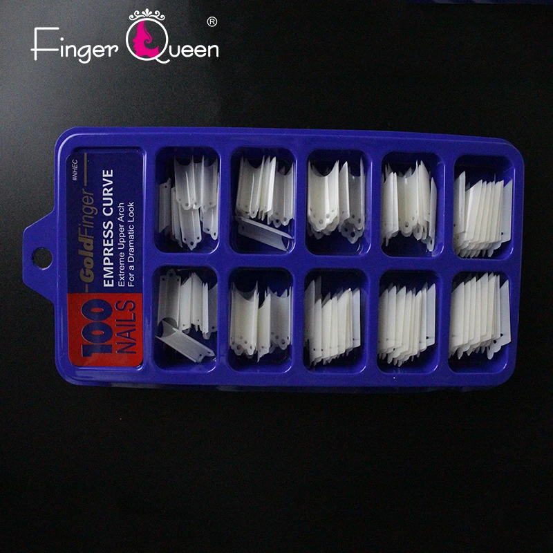Finger queen 100 шт+ коробка неправильной формы французский Половина бусины для ногтей 10 различных размеров натур узор в горошек